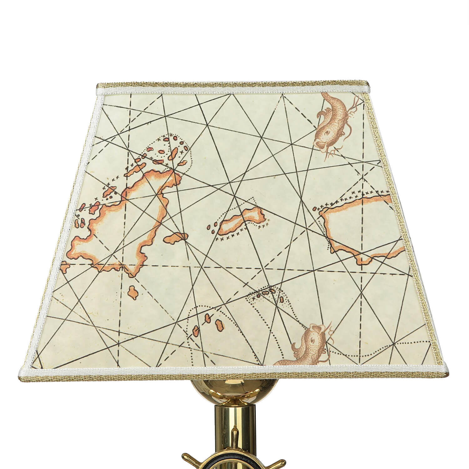 Massive Tischlampe Messing maritimes Design H:33cm