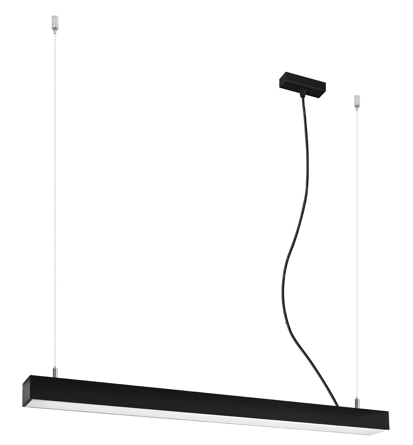 Lampe LED à suspendre noire 90 cm 3000 K faible éblouissement étroite