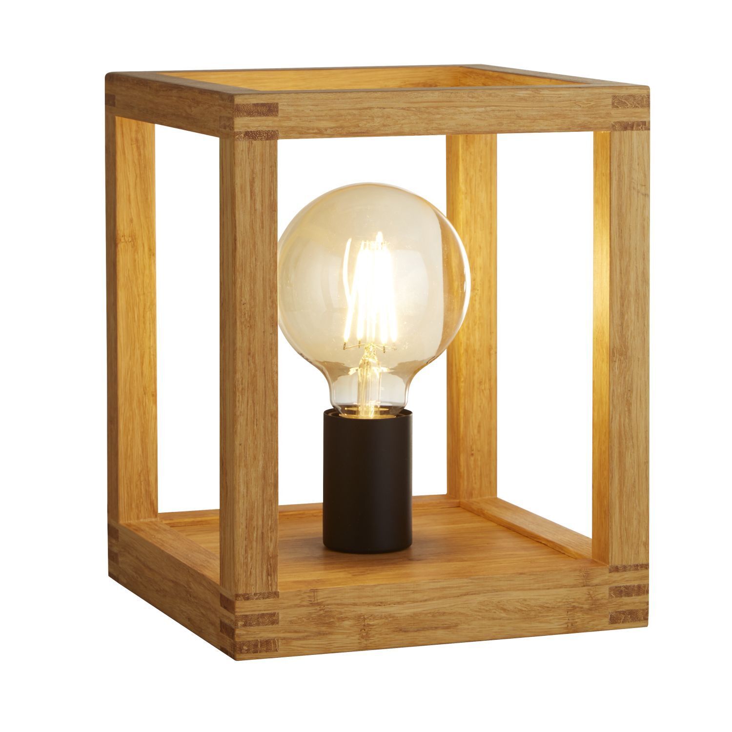 Lampe de table petite H : 25 cm E27 Naturel Bambou Bois