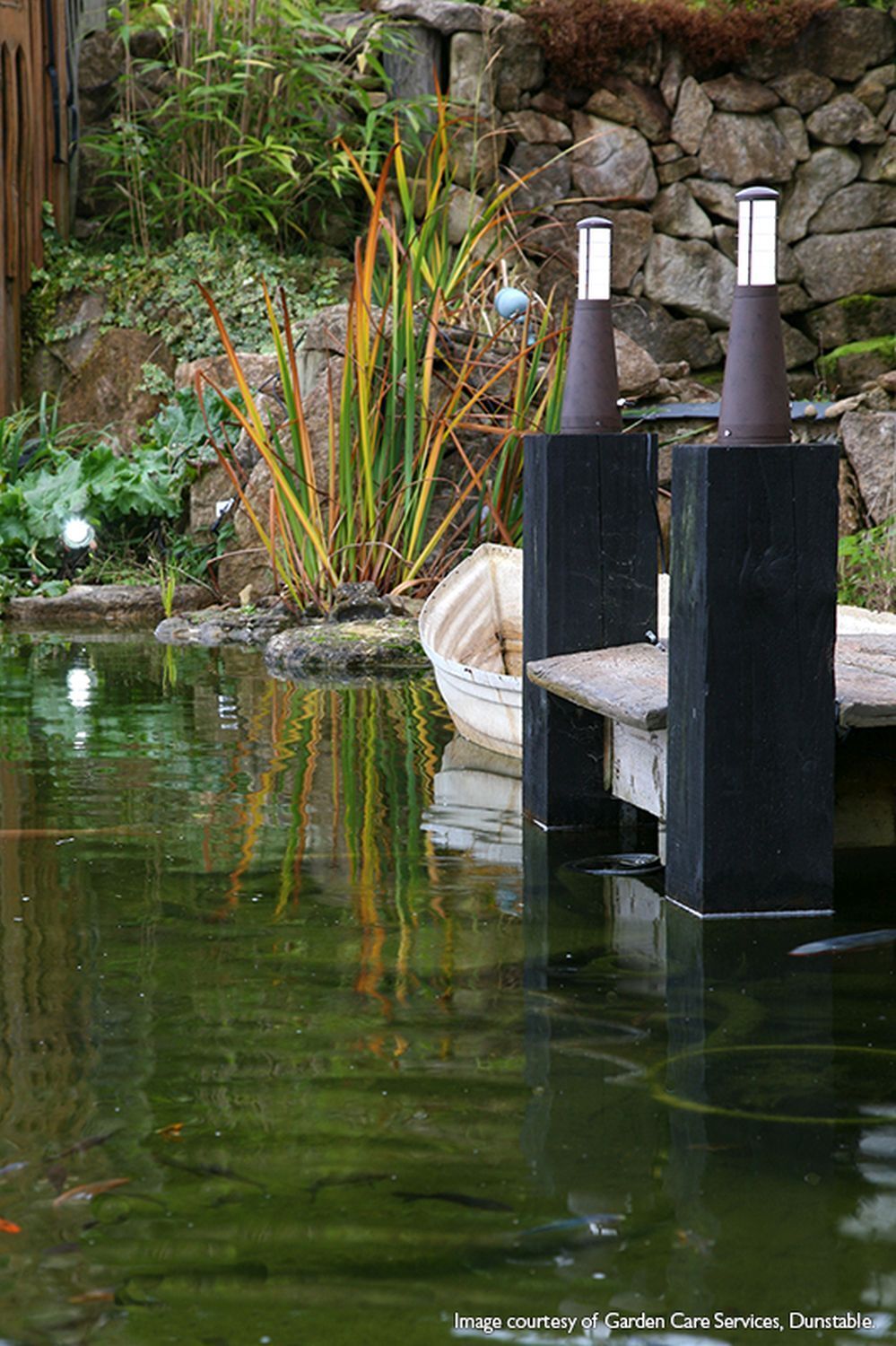 LED Pollerleuchte IP54 37cm Aluminium Modern Haus Garten Natur, Draußen, Teich, Wasser, Land