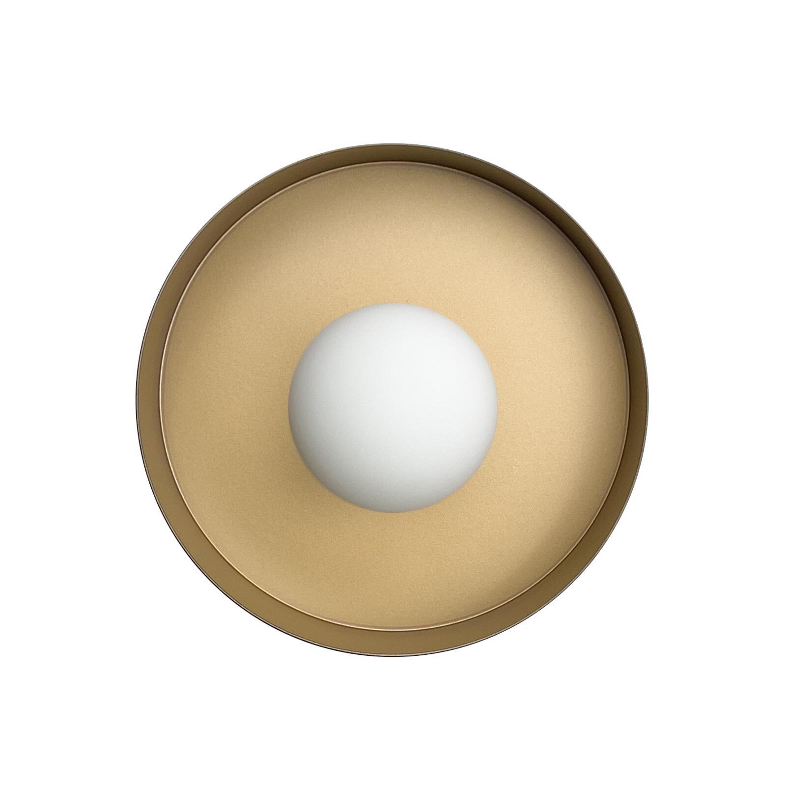 Wandlampe rund D: 20 cm in Schwarz Gold Retro Messing Eisen Sphäre, Teller, Ei, Essen