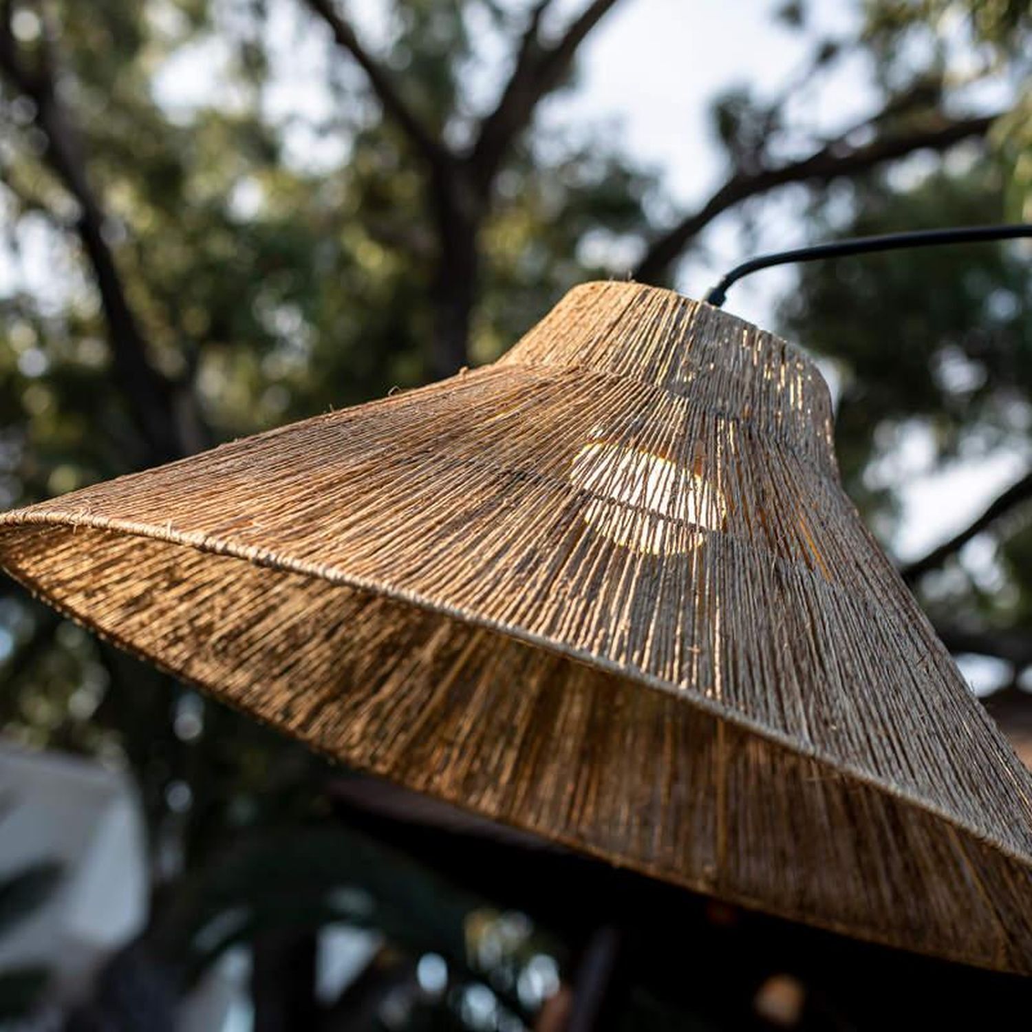 LED Außenlampe Akku 155 cm 2-in-1 IP54 Seegras Metall