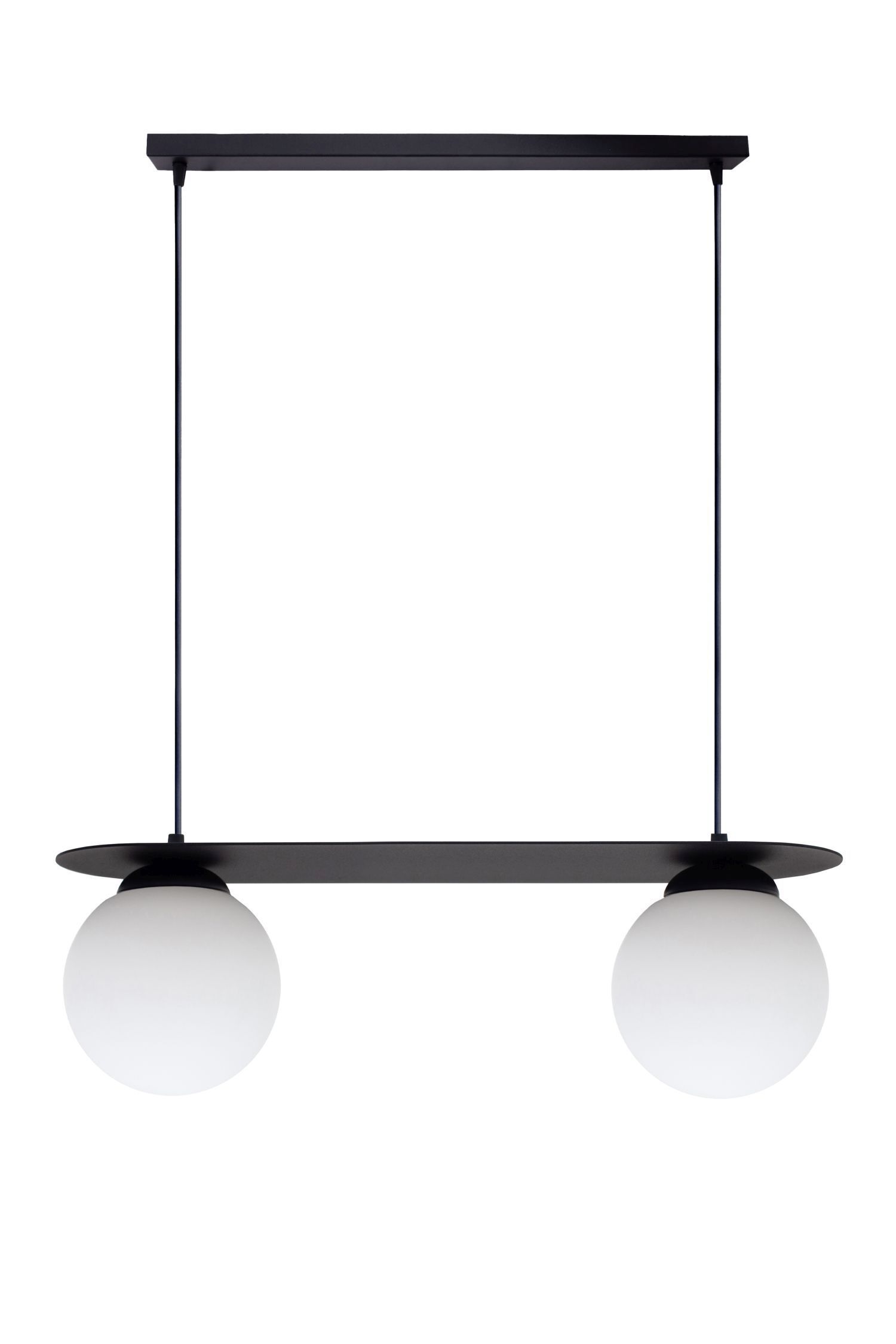 Blendarme Suspension Boules de verre E27 2-flmg Noir