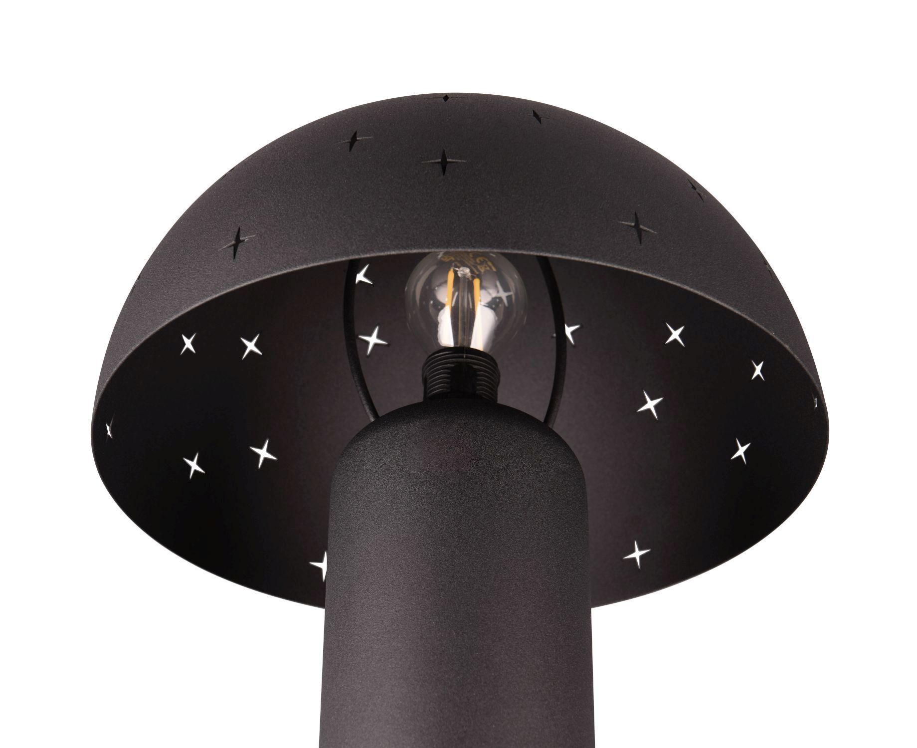 Lampe de table stylée noire métal E14 32,5 cm étoiles
