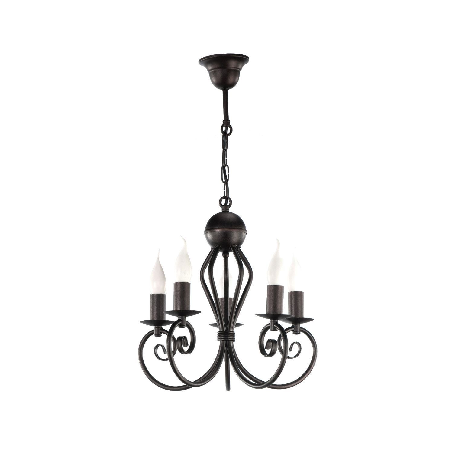 Lustre Vintage Noir E14 5 flammes Classique Leuchter, Lampe