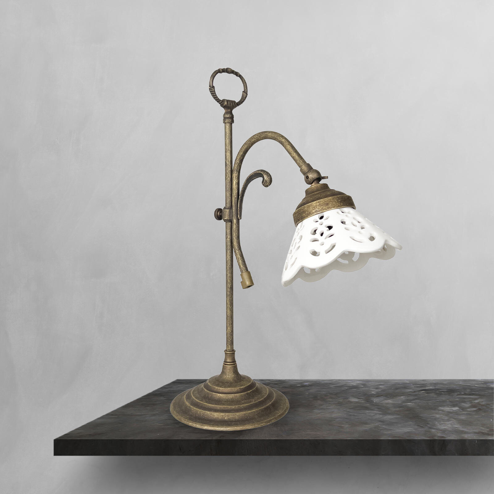 Lampe, Lampenschirm, Bronze, Tischlampe