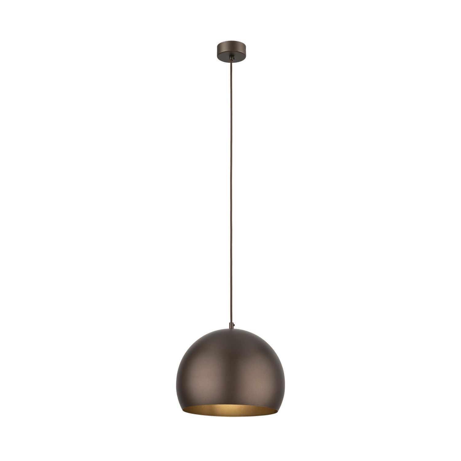 Lampe à suspendre ronde en métal Ø 27 cm E27 brun design rétro