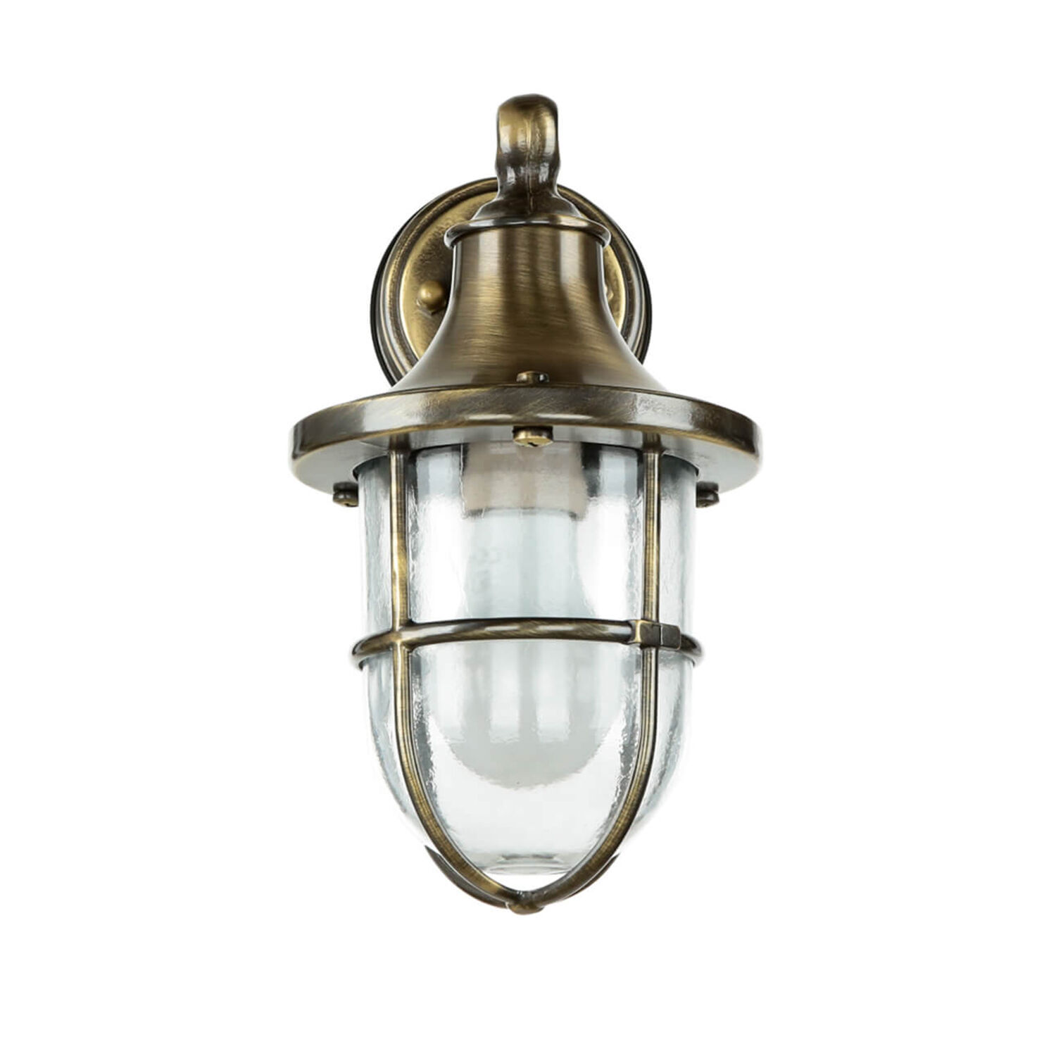 Applique extérieure laiton massif verre IP64 E27 SANTORIN