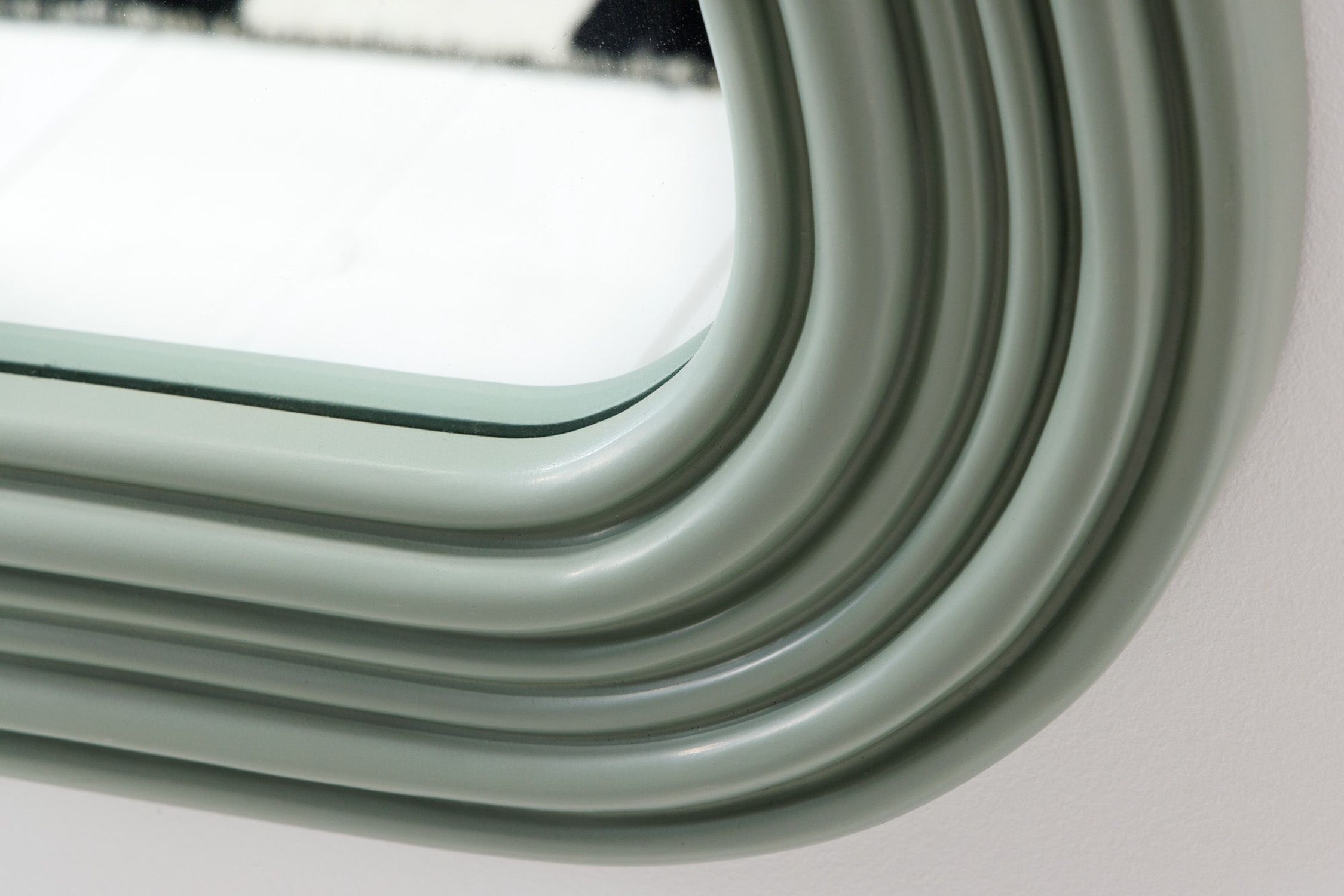 Grand miroir mural H : 100 cm cadre asymétrique vert Fenster, Maschine, Rad