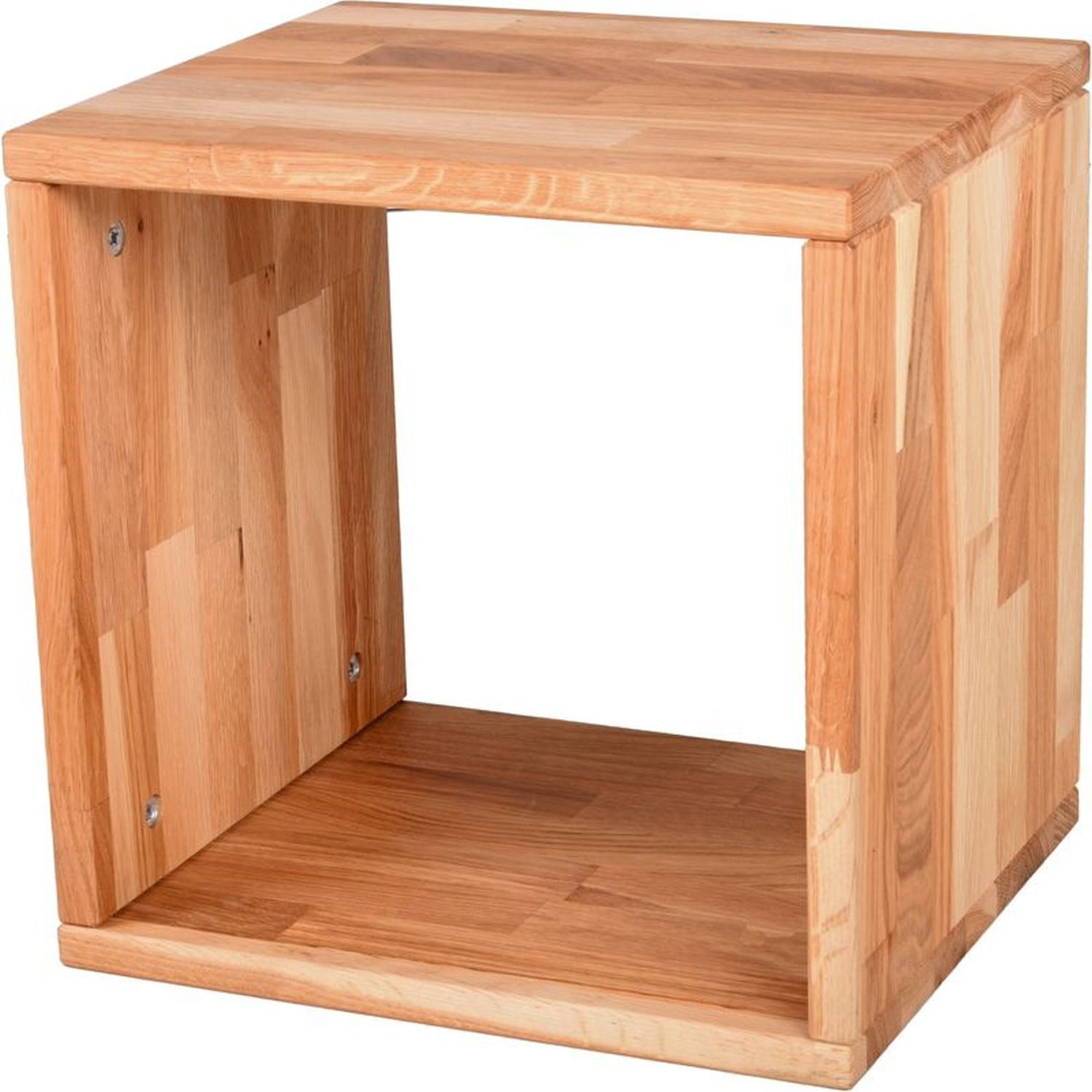 Cube table d'appoint en bois Chêne H : 36 cm Moderne polyvalent