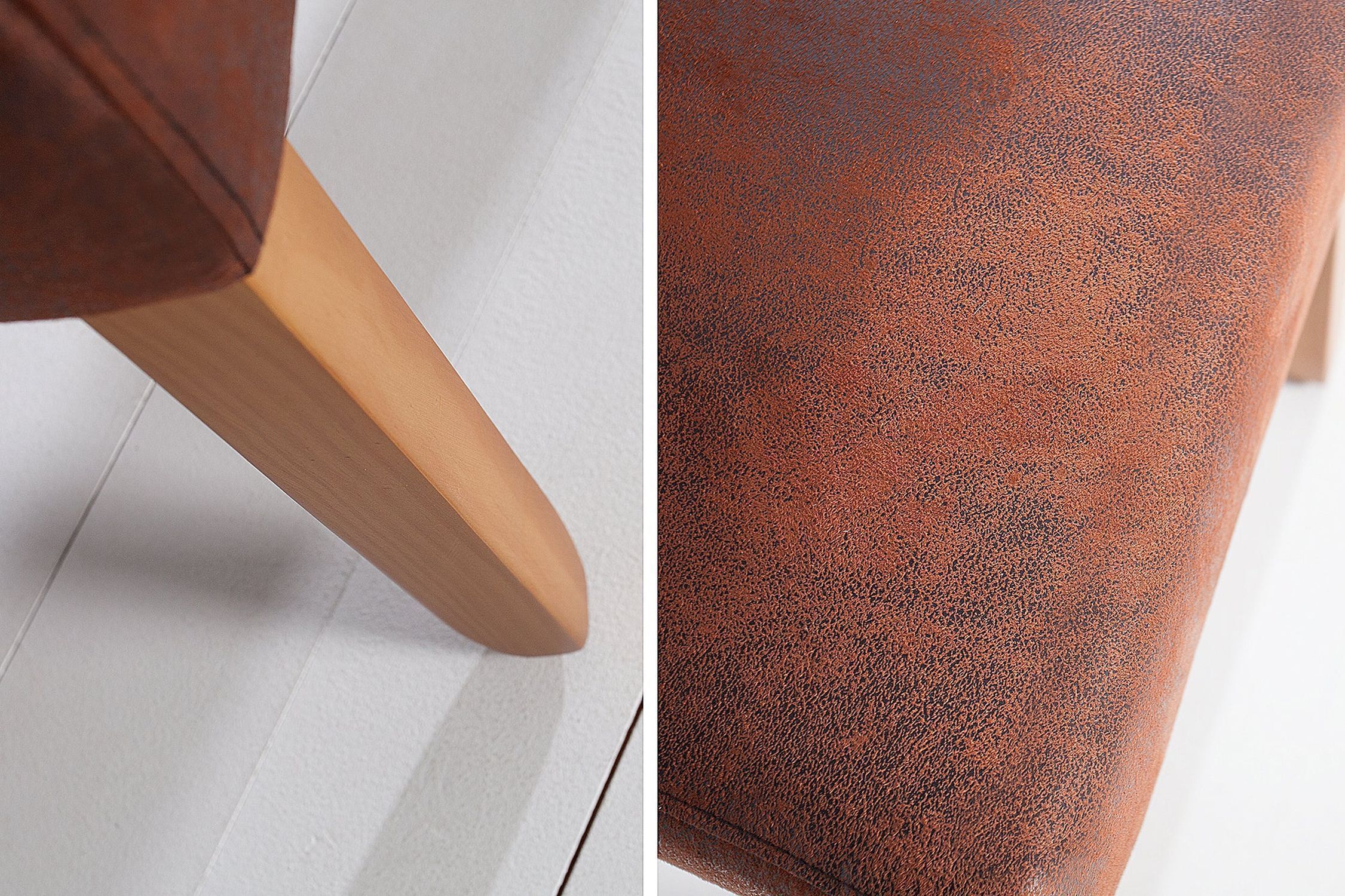 Chaise de salle à manger tissu bois sans accoudoirs brun style colonial Dekoration für Zuhause, Holz, Kissen