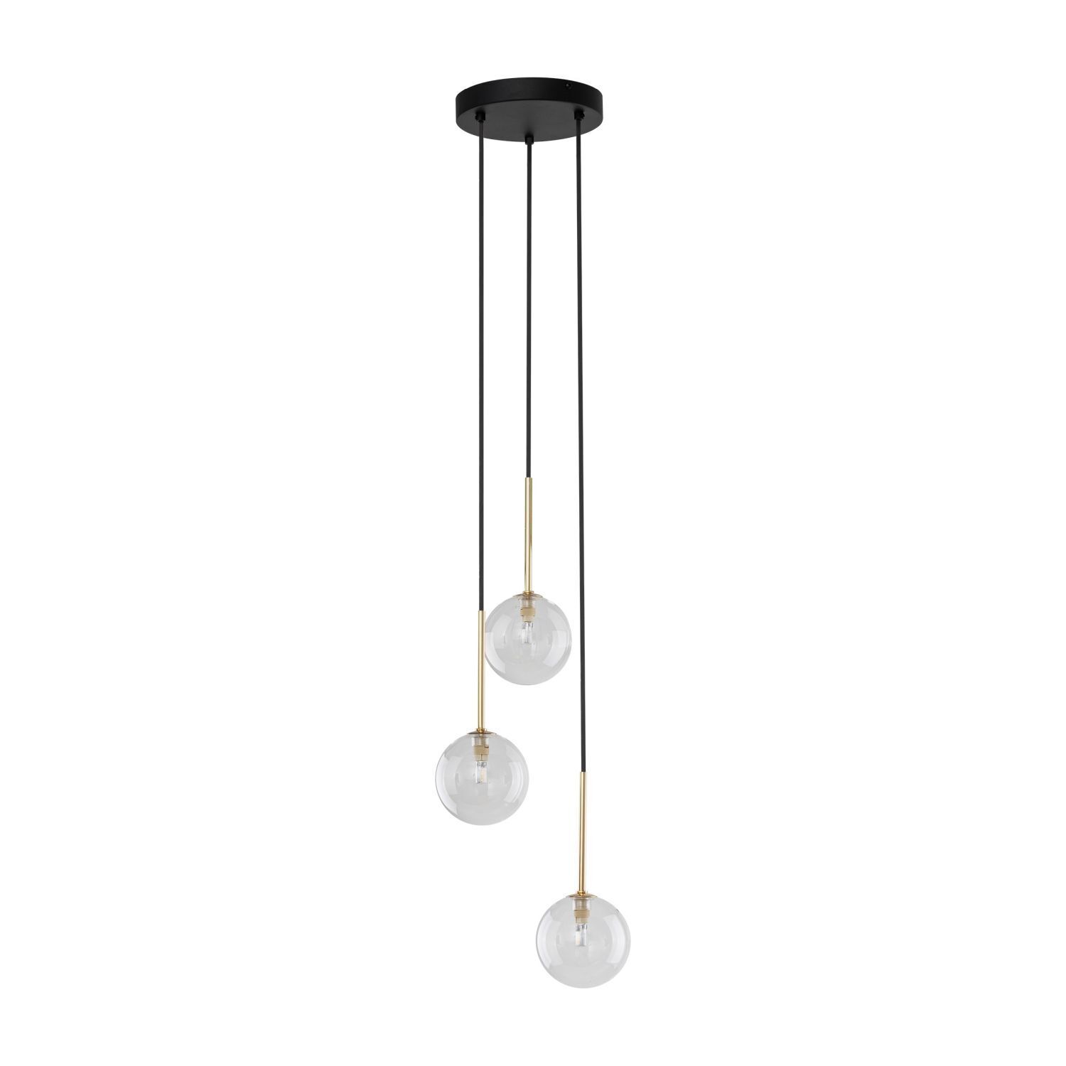 Suspension 3 flammes réglable verre métal Ø 25 cm G9