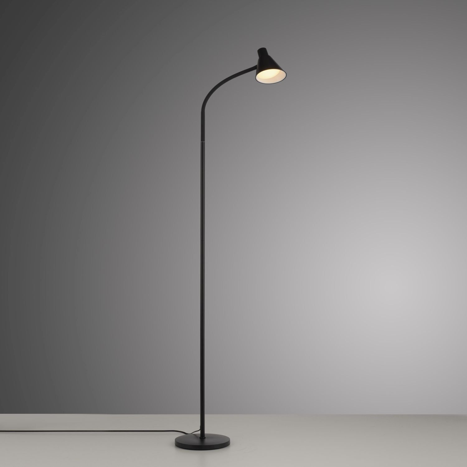 Lampadaire LED noir métal 150 cm 3000 K flexible Lampe