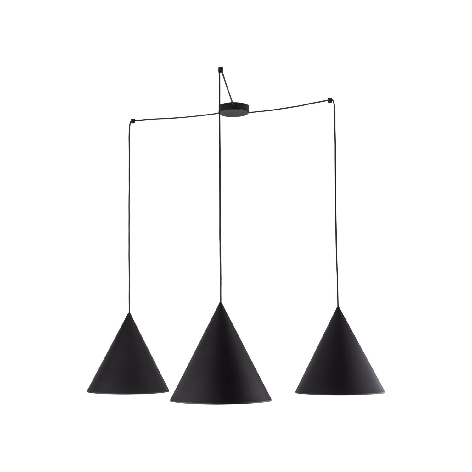 Suspension Noir XXL ajustable 3-flamme E27 CODY