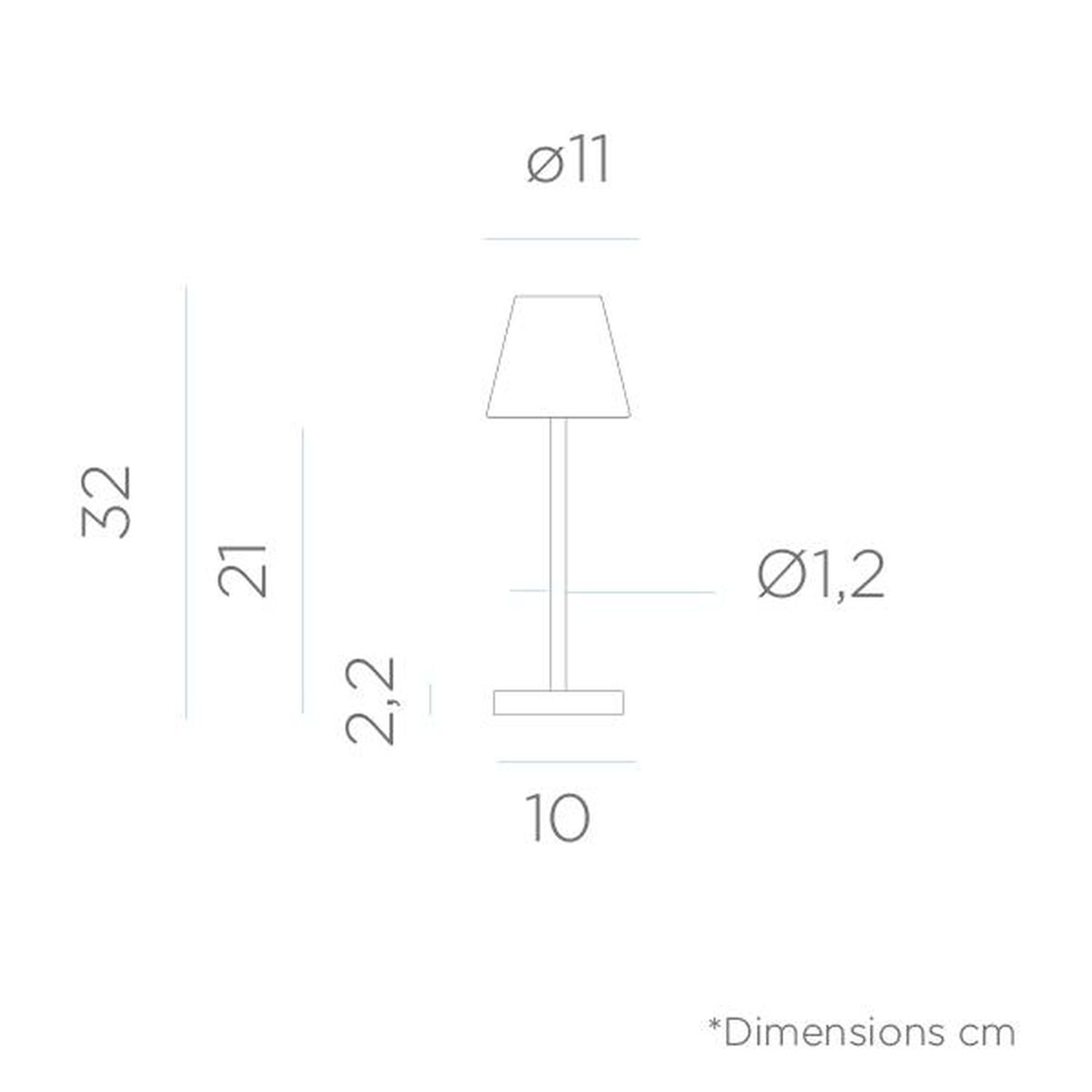 Lampe de table LED sans fil Touch Dimmer 32 cm IP44 blanc 4000K