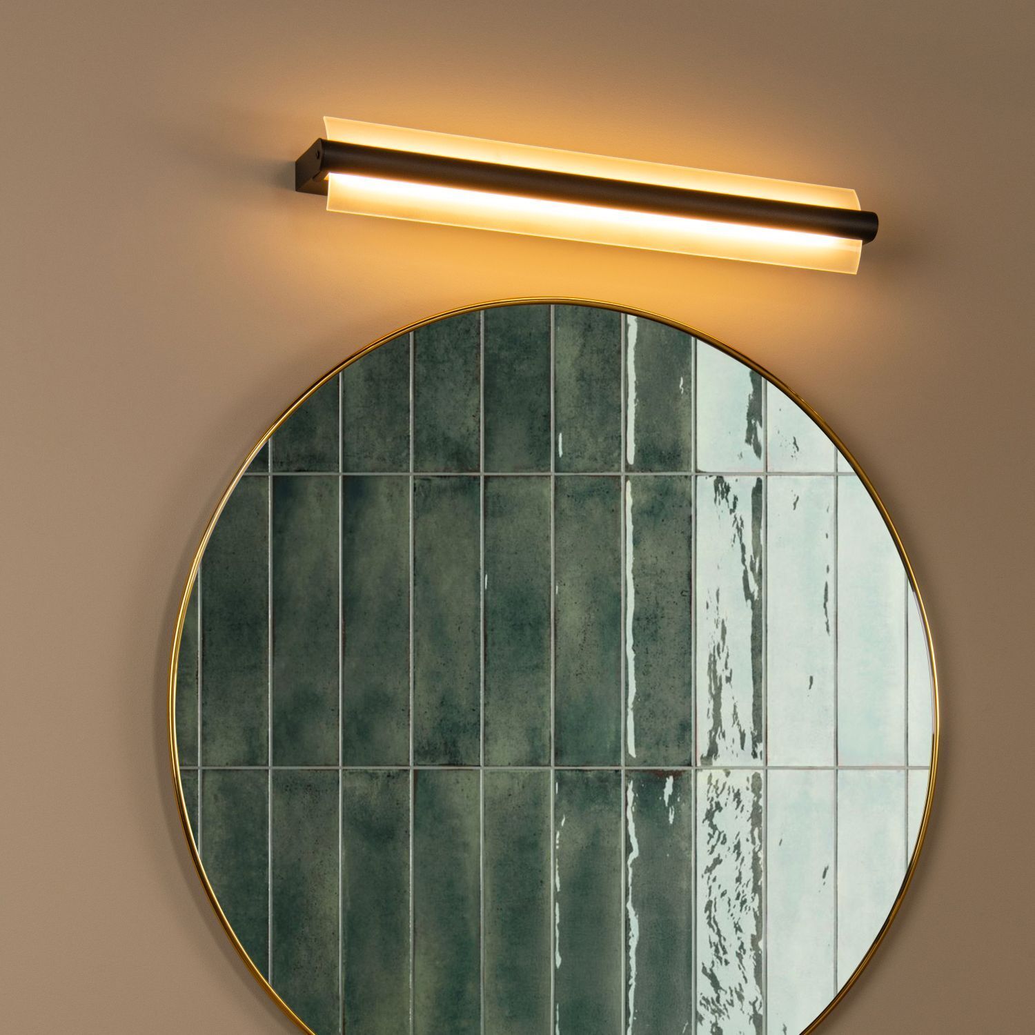 LED Wandlampe Schwarz 3000 K IP44 L:60 cm edel