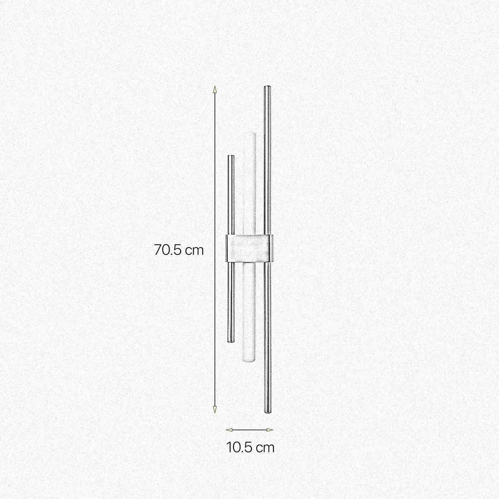 Applique en laiton massif 70,5 cm de haut pour S14d Art Déco Diagramm, Handlung, Besteck