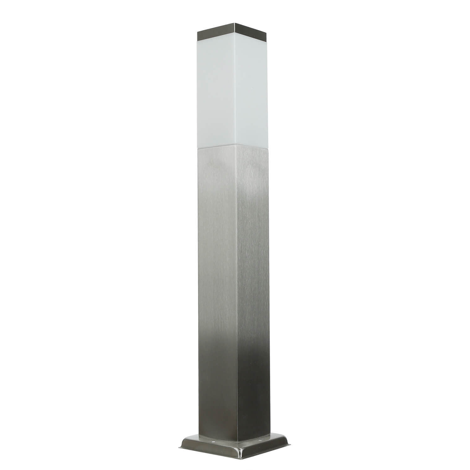 Edelstahl Pollerleuchte in Silber 65cm eckig E27
