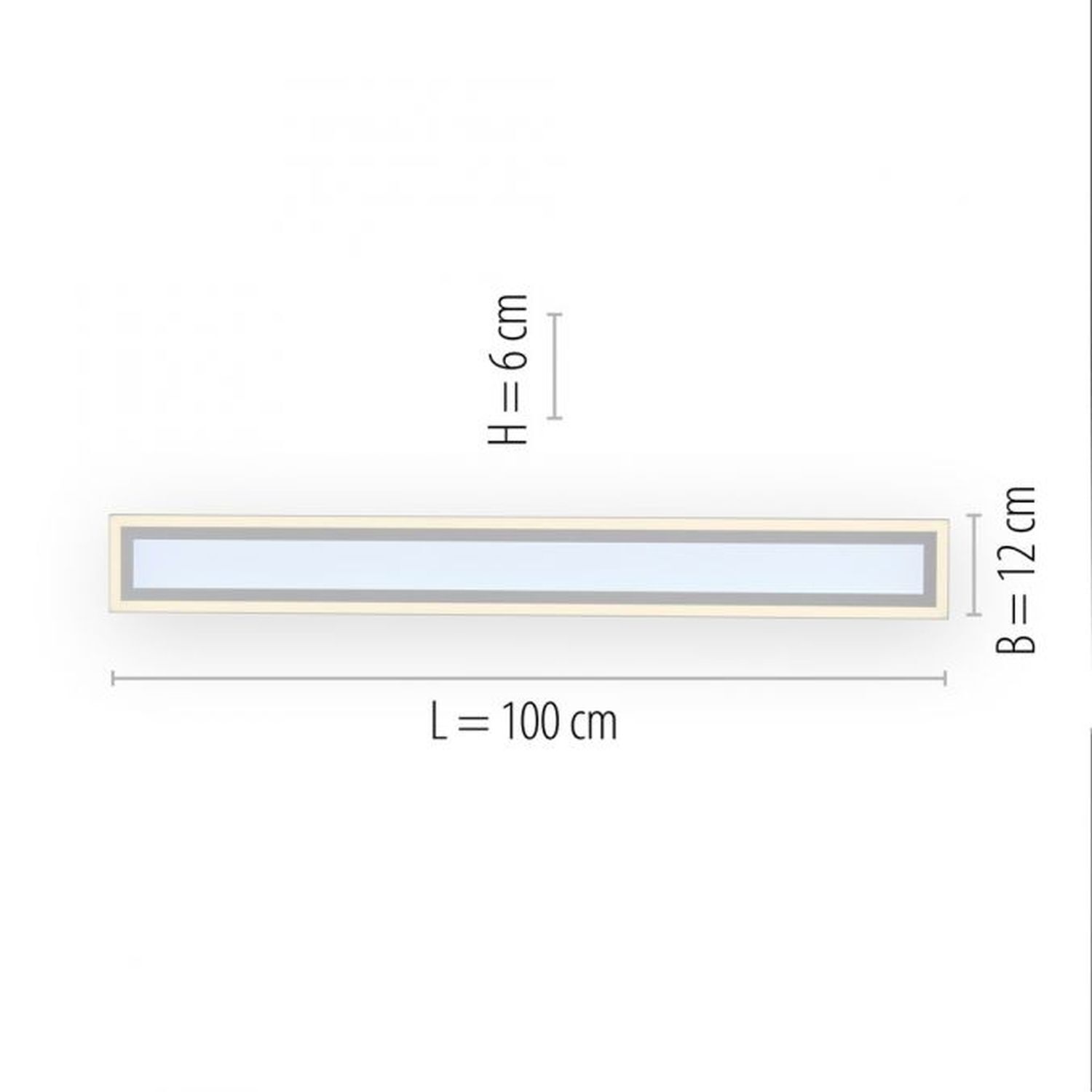 Lampe de plafonnier LED Télécommande dimmable 2000 lm L:100 cm Seite, Text