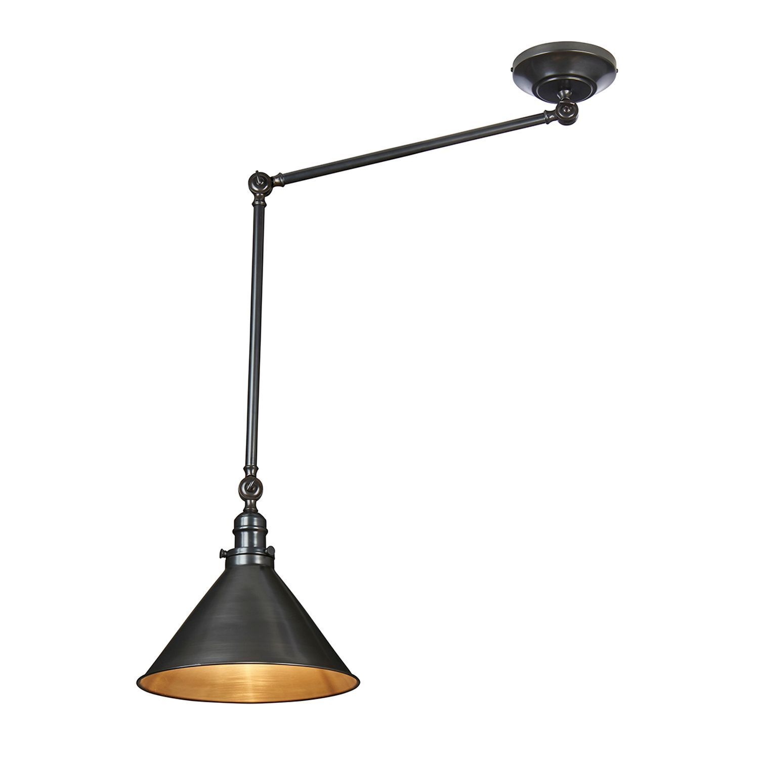 deckenleuchte-deckenlampe-ismene-1-flammig-bronze-antik-loft-industrie-1022-7 pendant lamp, verstellbarer arm, industriell, schwarz metal, metallschirm
