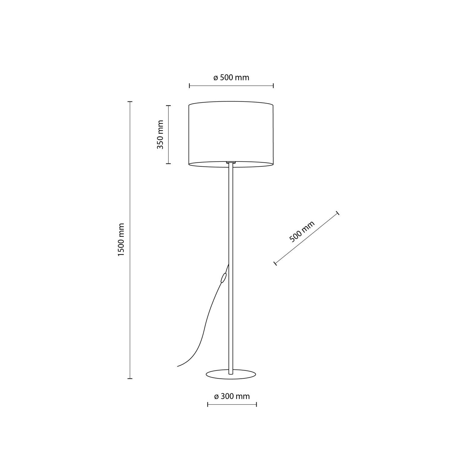 Stehleuchte Gold Weiß 160 cm aus Metall Stoff E27 Wohnzimmer