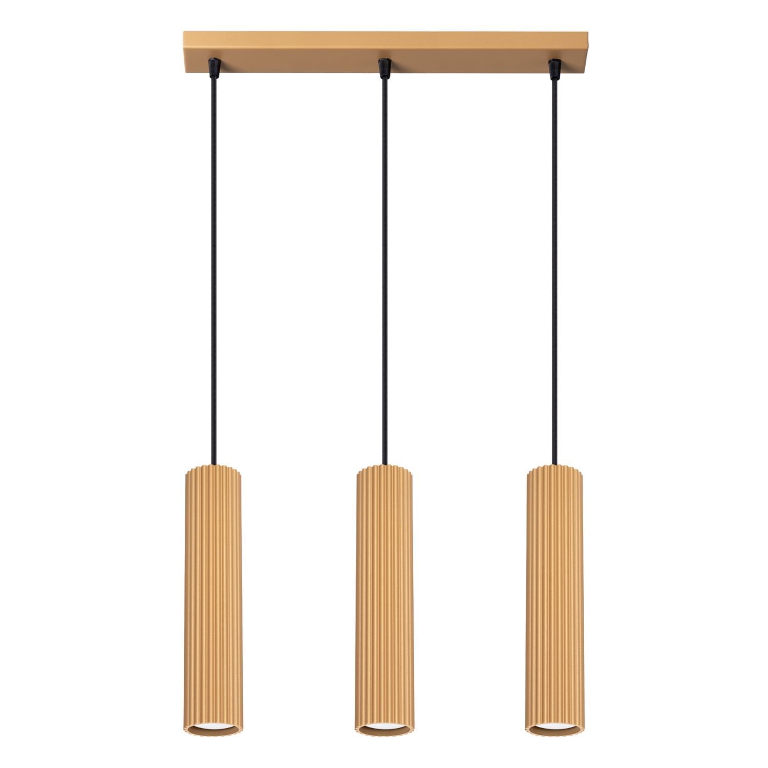 Lampe à suspendre en or L : 45 cm H : max. 98 cm 3-flamme GU10