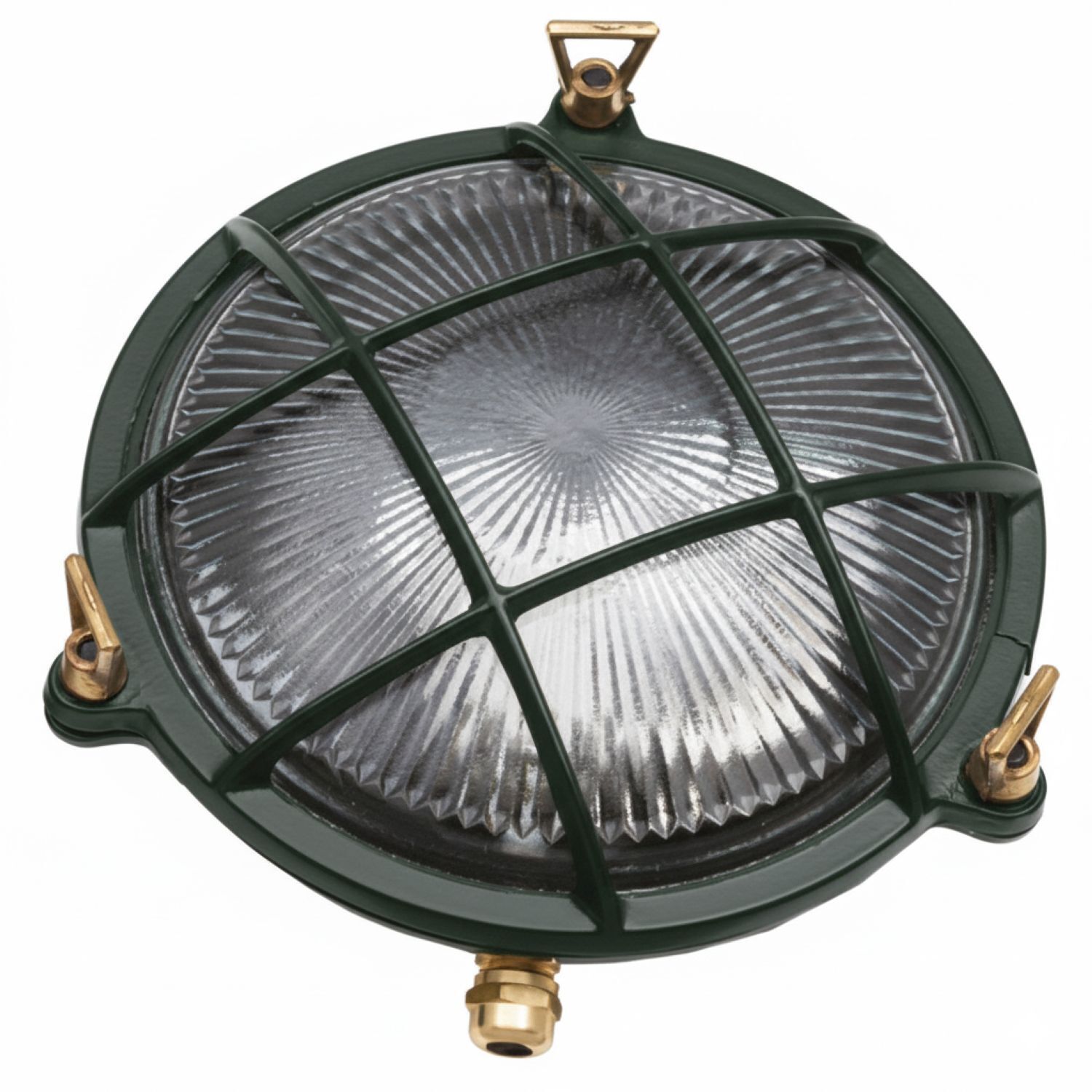 Außenlampe Wand Messing Glas E27 IP64 rund D: 21 cm Beleuchtung, Leuchte, Lampe