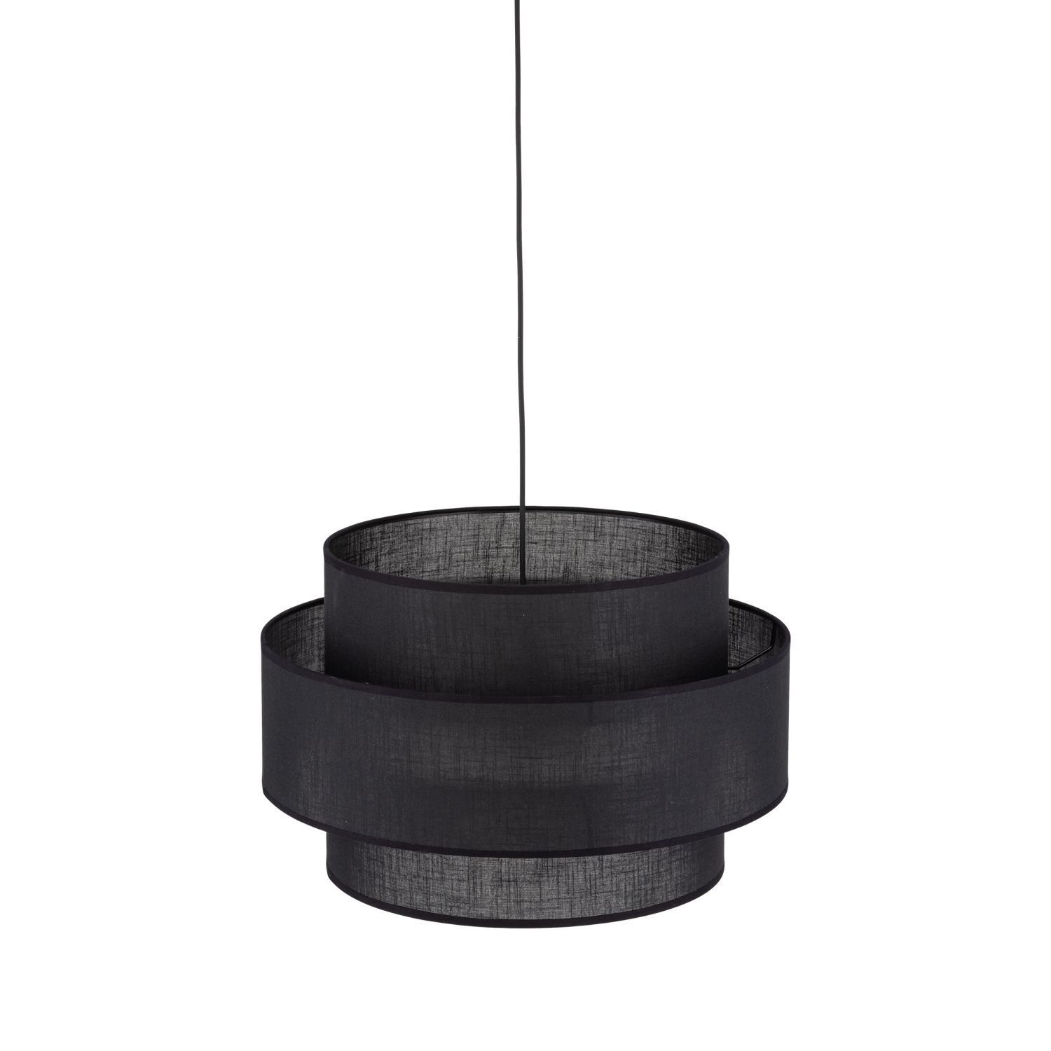 Suspension Noir Tissu Ø 50 cm H : max. 160 cm 3x E27