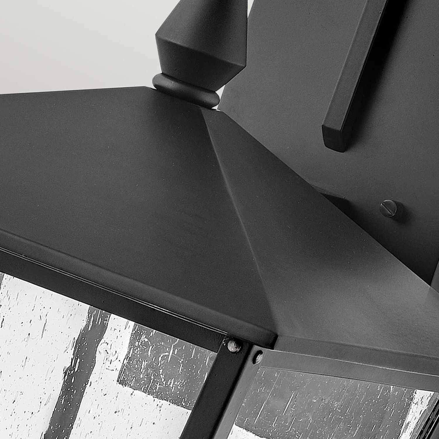 Außenleuchte Wand Vintage H: 58,5 cm IP44 E14 Schwarz Baldachin