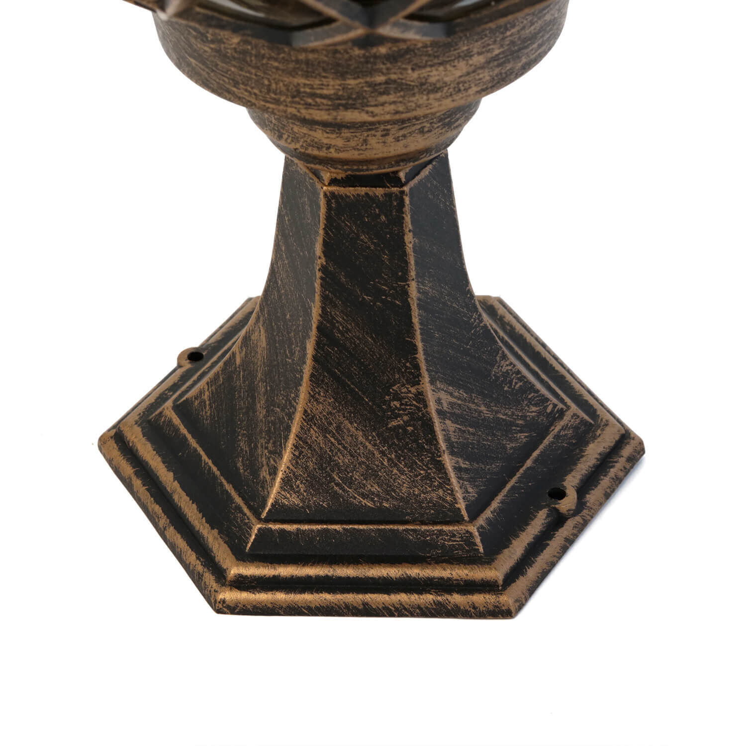 Sockelleuchte Schwarz Kupfer Außen Rustikal Retro Bronze, Glas, Töpferei