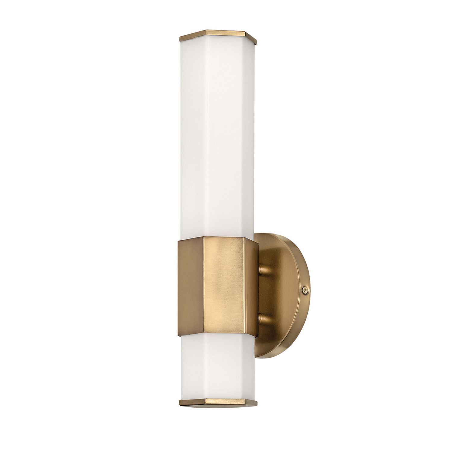 Lampe de salle de bain LED laiton antique blanc IP44 H : 35,6 cm métal verre