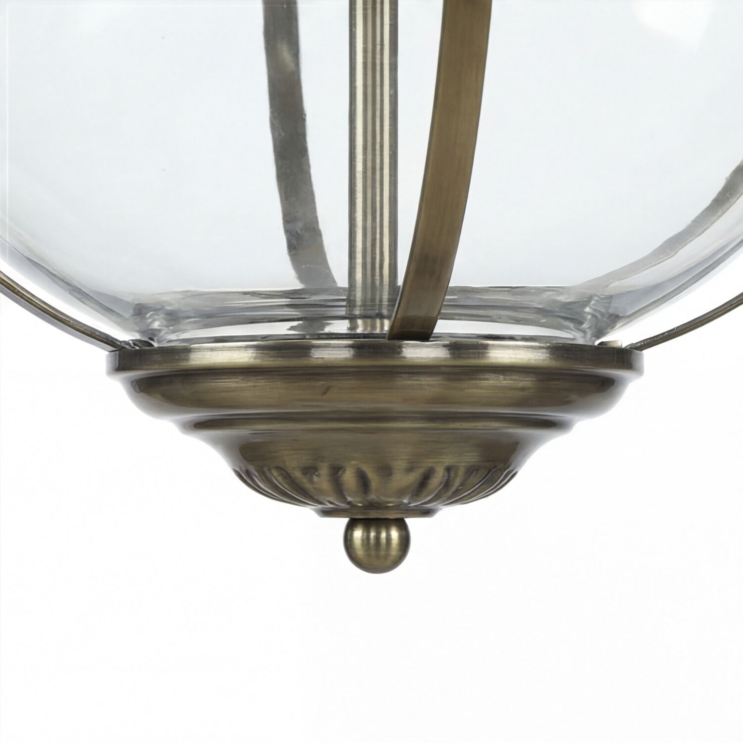 Pendelleuchte Kugel Ø 32 cm 3x E14 in Messing antik Jugendstil pendant, Glasschirm, Messing, Deckenleuchte, Lampensockel