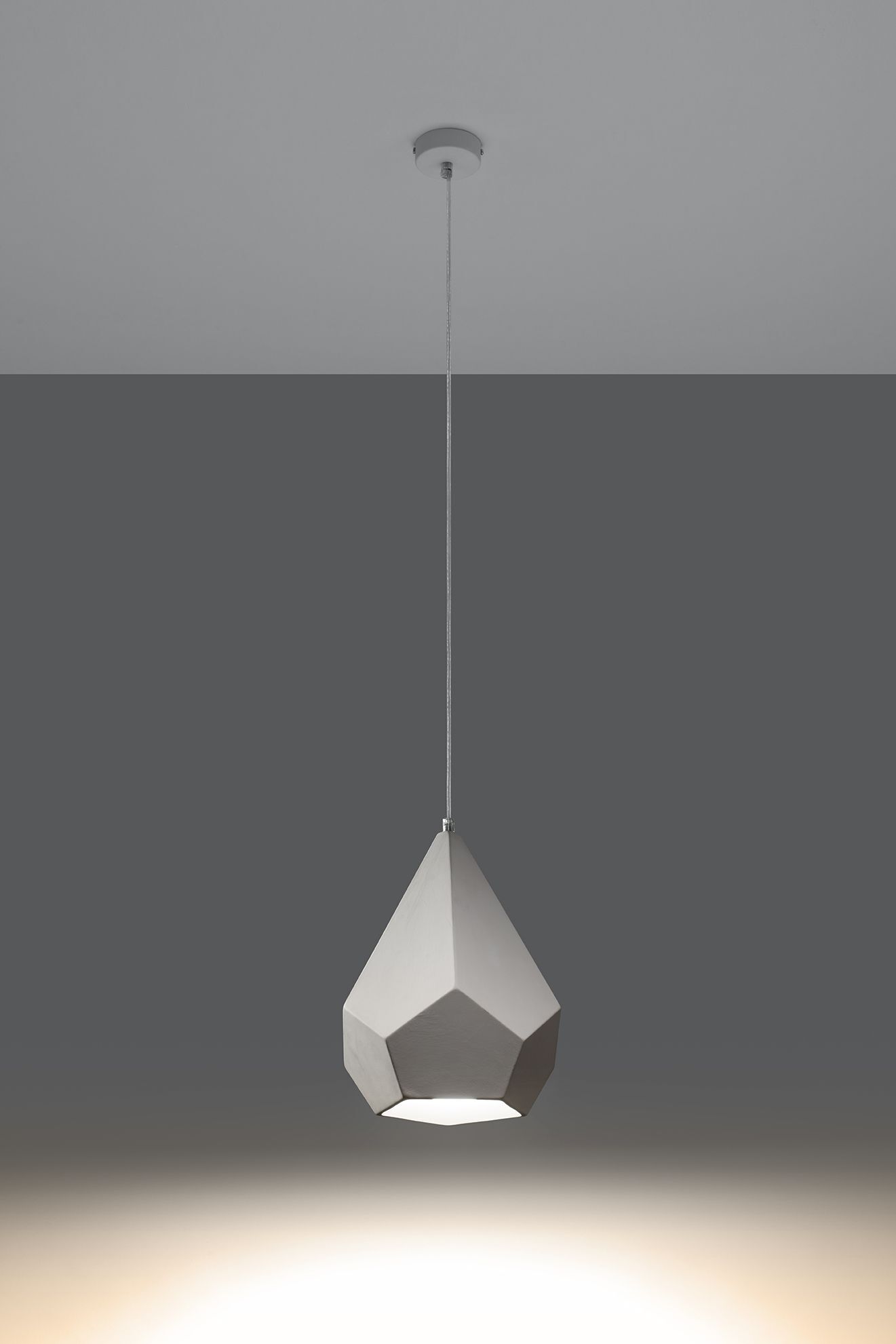 Hängelampe Weiß Keramik bemalbar geometrisch E27