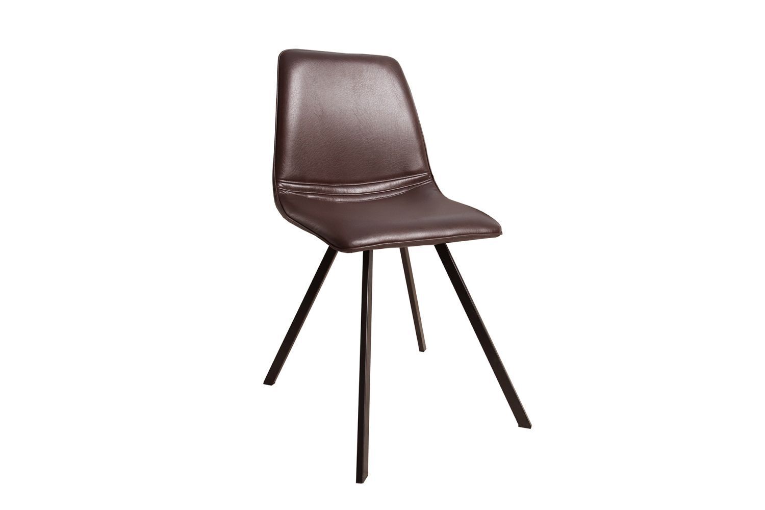 Chaise de salle à manger similicuir métal 98 cm en brun noir