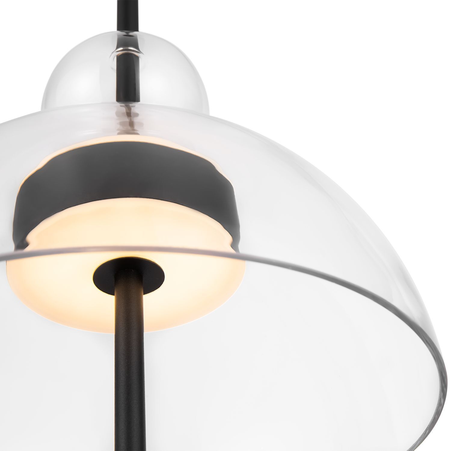 Suspension LED Métal Verre H : max. 348 cm Noir