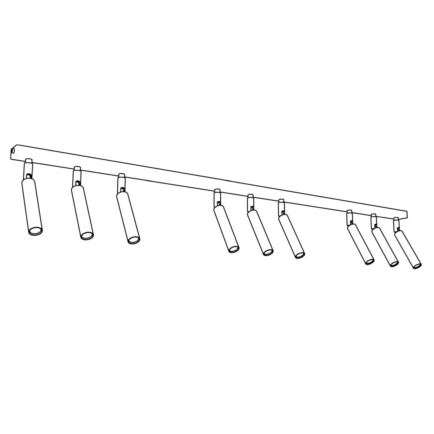 Spot de plafond réglable blanc métal G9 116 cm allongé