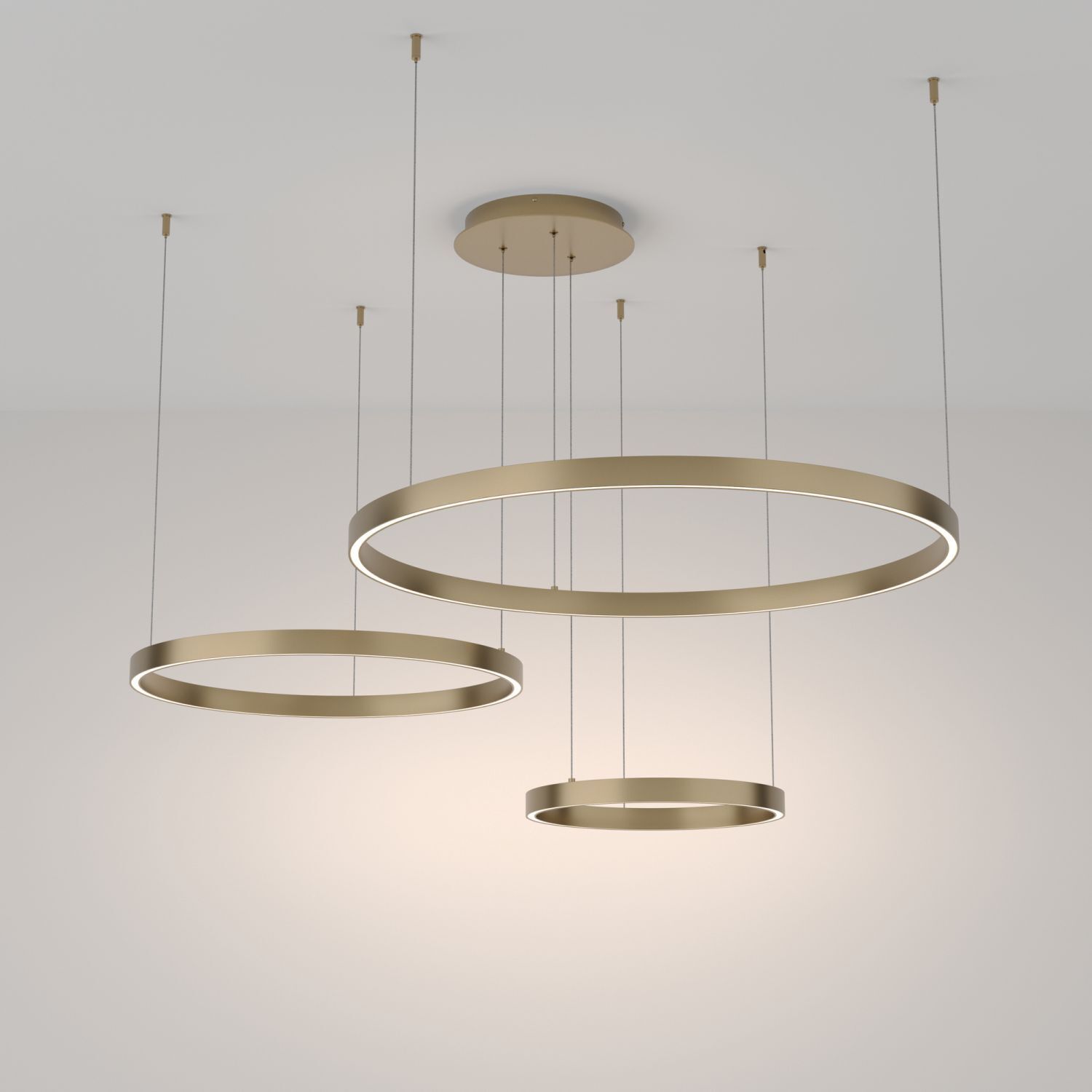 Lustre LED aluminium rond Ø 80 cm H : max. 120 cm