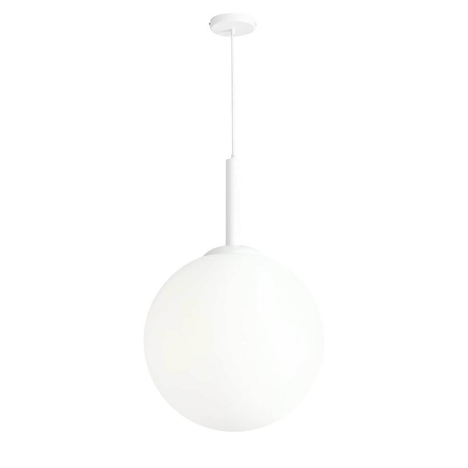 Lampe à suspendre ronde Blanc Abat-jour sphérique Ø50 cm 3-flammes