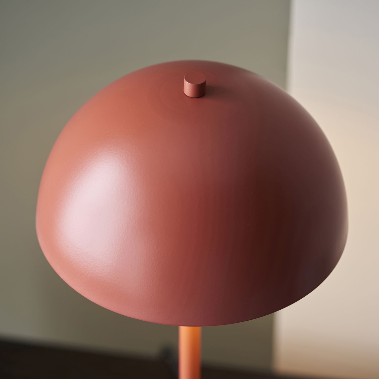 Lampe champignon métal 41 cm en terracotta E14 interrupteur à fil
