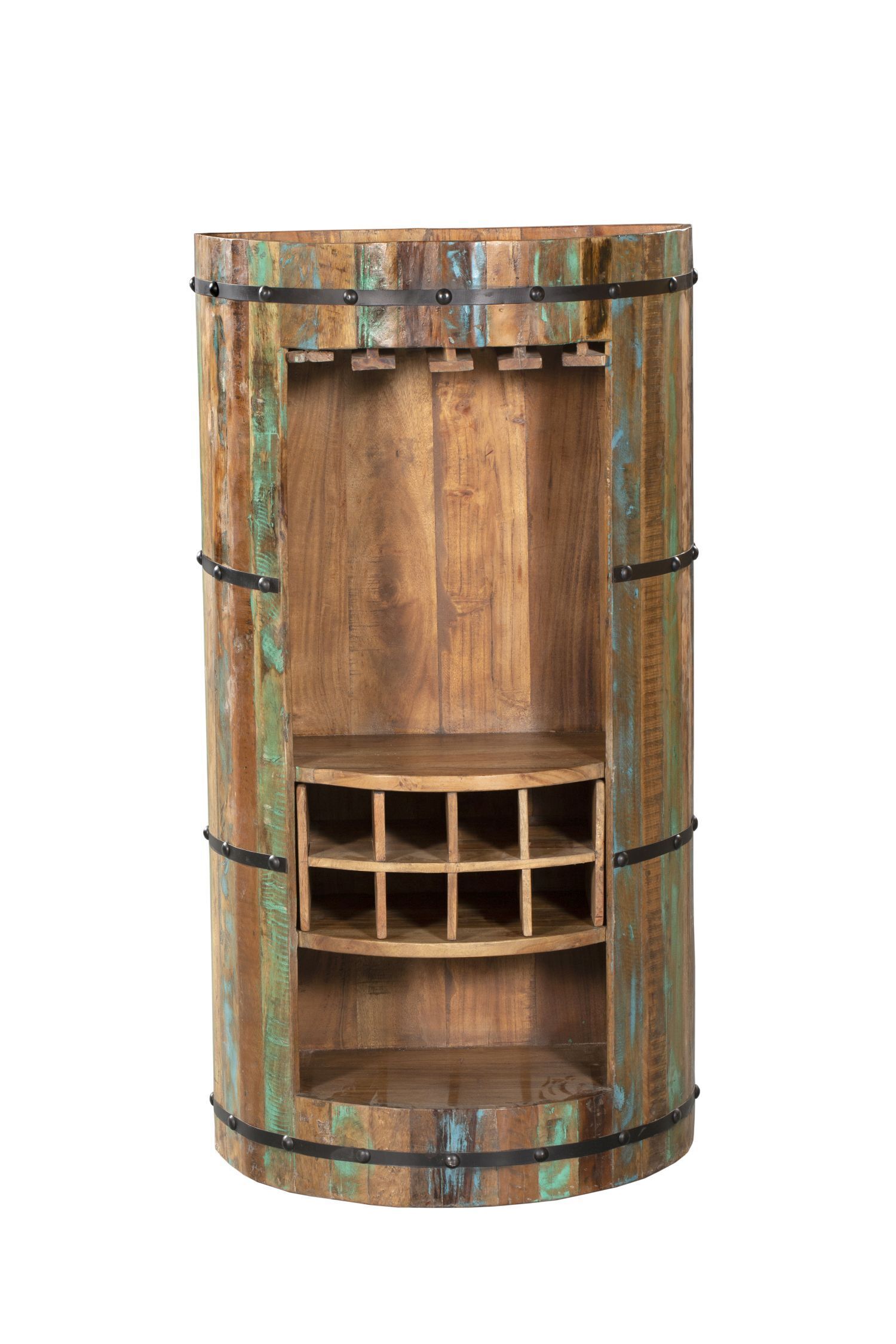 Barschrank Holz 115 cm hoch halbrund für Hausbar Party Wandschrank, Schrank, Mobiliar, Kabinett