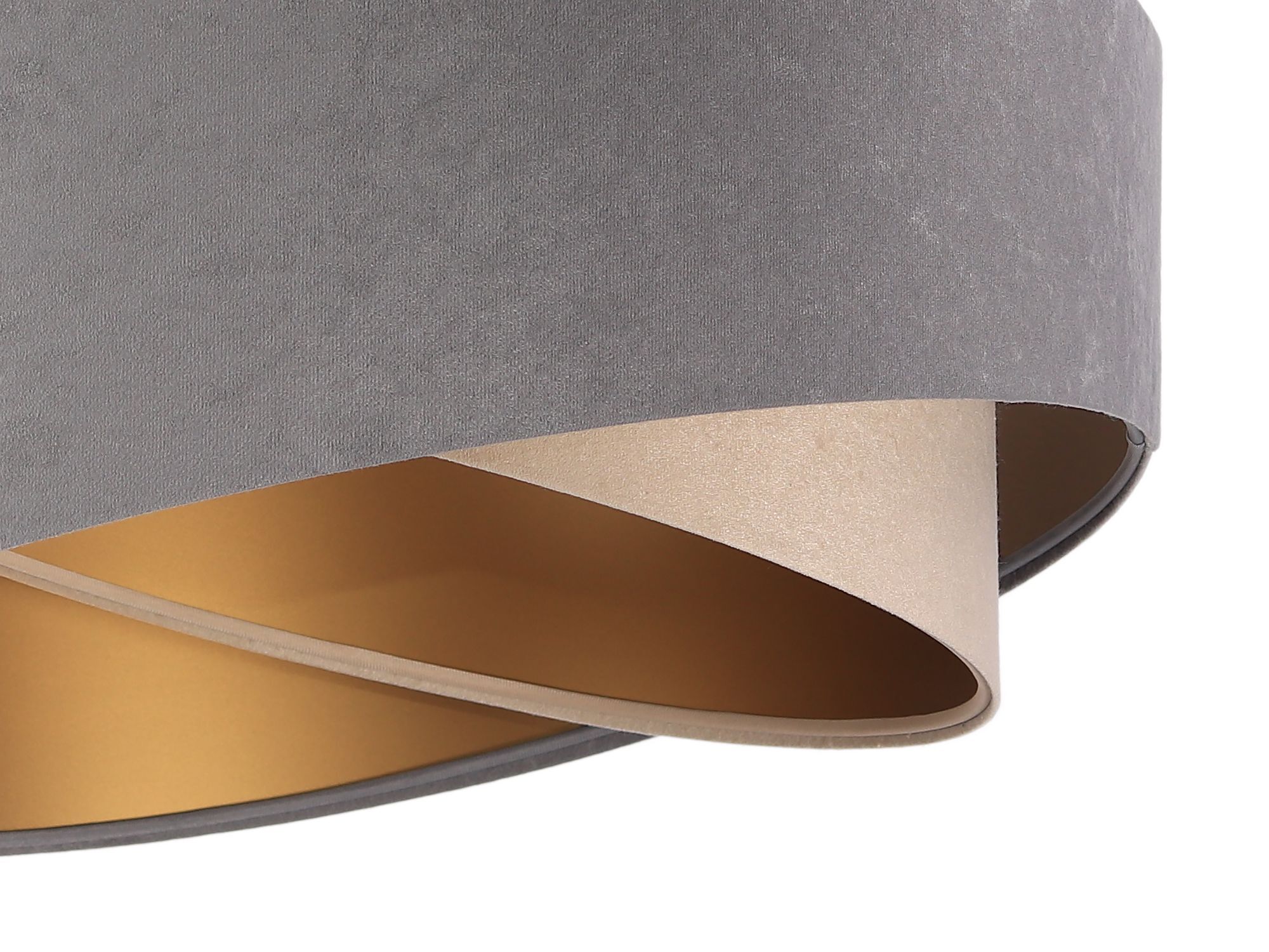 Suspension Gris Beige Or Ø50cm Tissu Table à manger Lampe, Lampenschirm