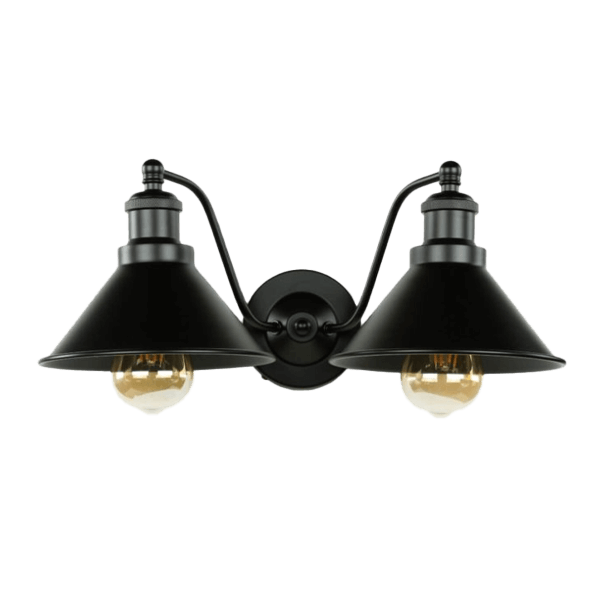 Appliques murales noir Wandleuchte, wandlampe, zweiflammige leuchte, schwarz, industrial