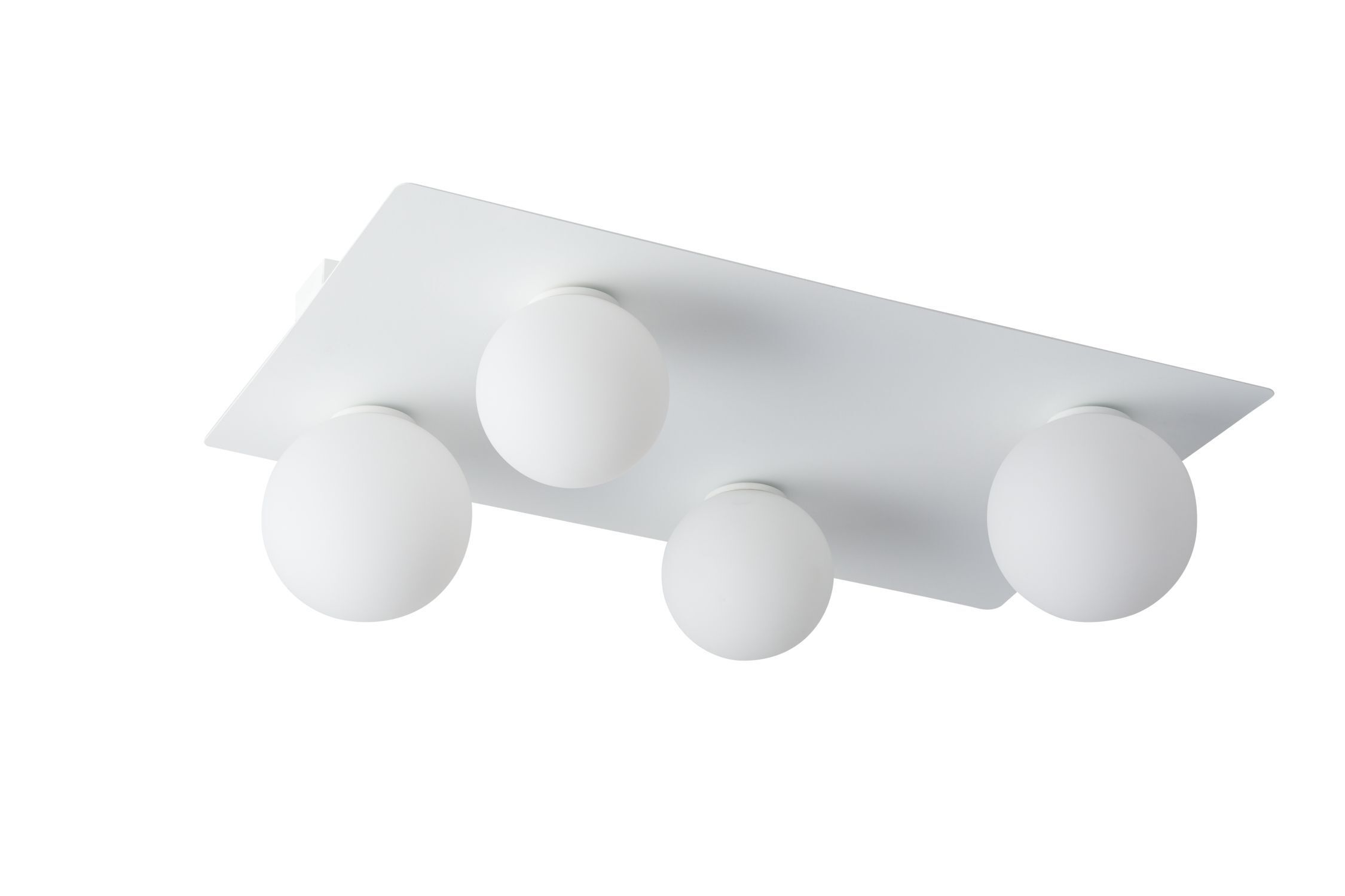 Plafonnier Blanc Métal Verre Confortable G9 L:62 cm Moderne