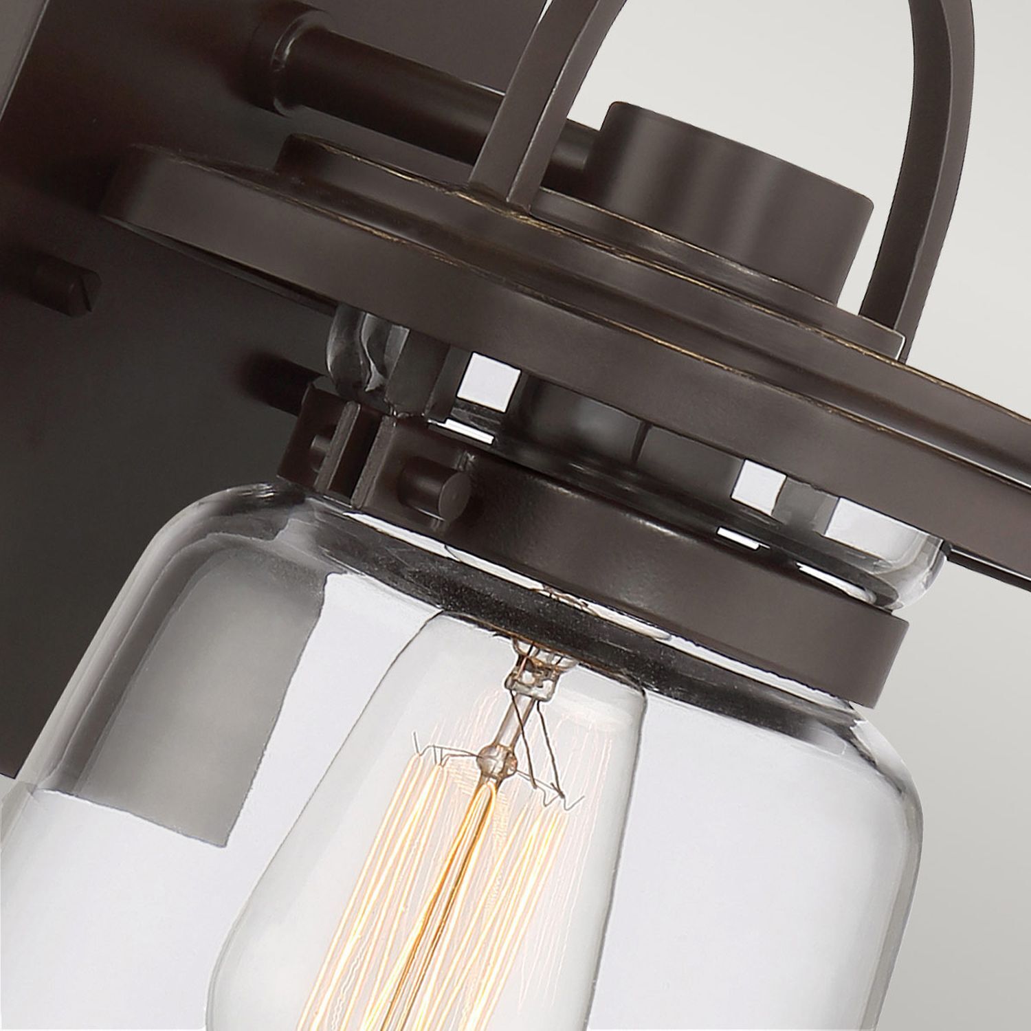 Lampe d'extérieur vintage E27 aluminium verre H : 29,6 cm IP44