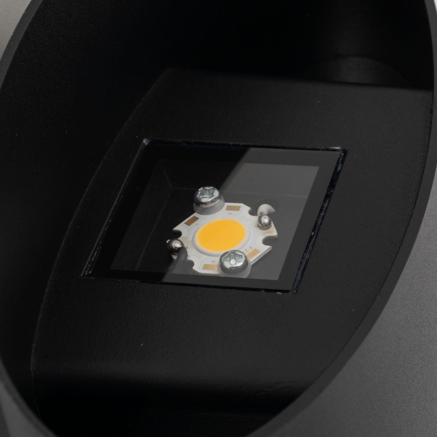 LED Wandspot Up Down Aluminium 10 W Ø17 cm IP54 Schwarz