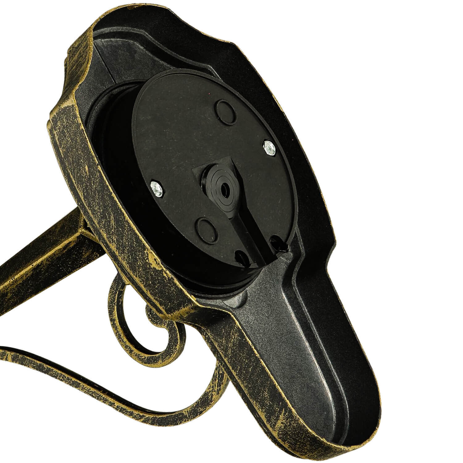 Rustikale Wand Außenleuchte BREST Gold Antik 54cm Zubehor, Riemen, Helm