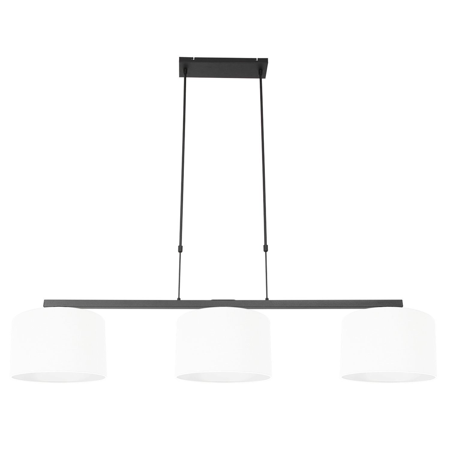 Suspension Métal Tissu Noir Blanc 140 cm faible éblouissement