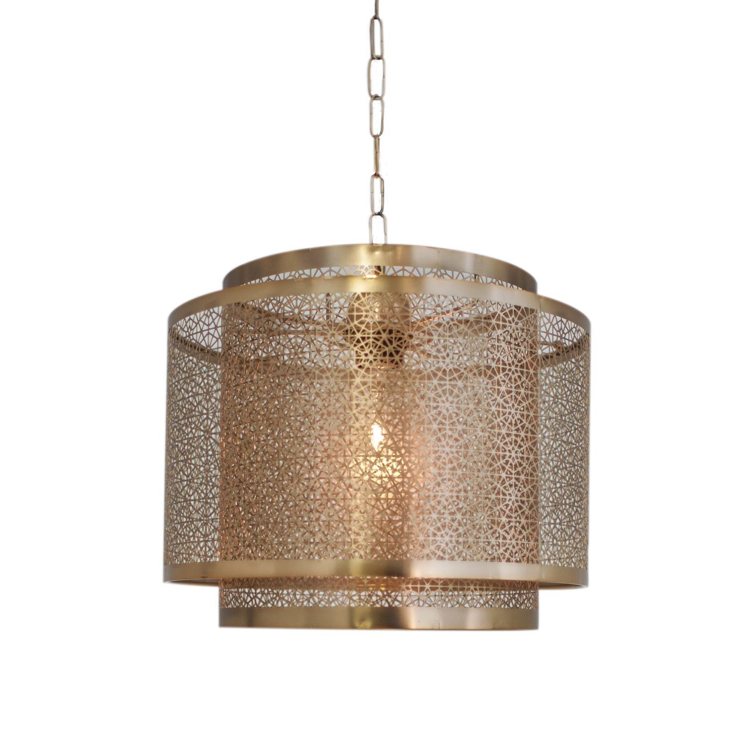 Suspension en métal L : 34 cm H : max. 120 cm E27 en laiton