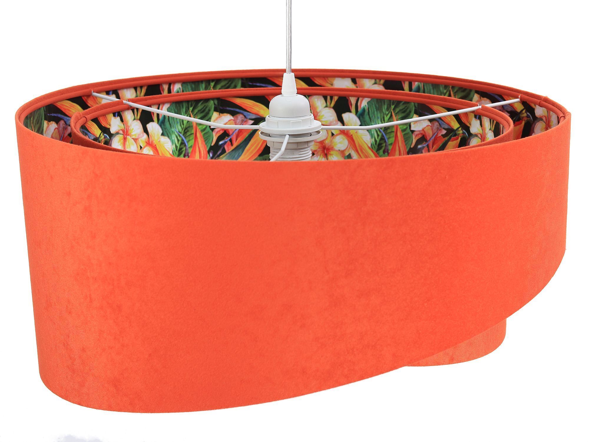 Salon Lampe à suspendre Orange Coloré Tissu rond Ø50cm