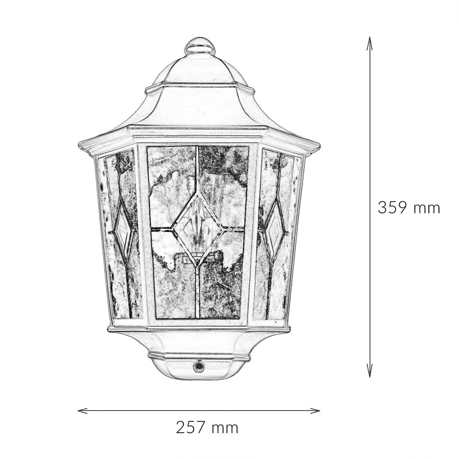 Applique extérieure verre d'église IP43 noir maison Lampe, Laterne, Briefkasten